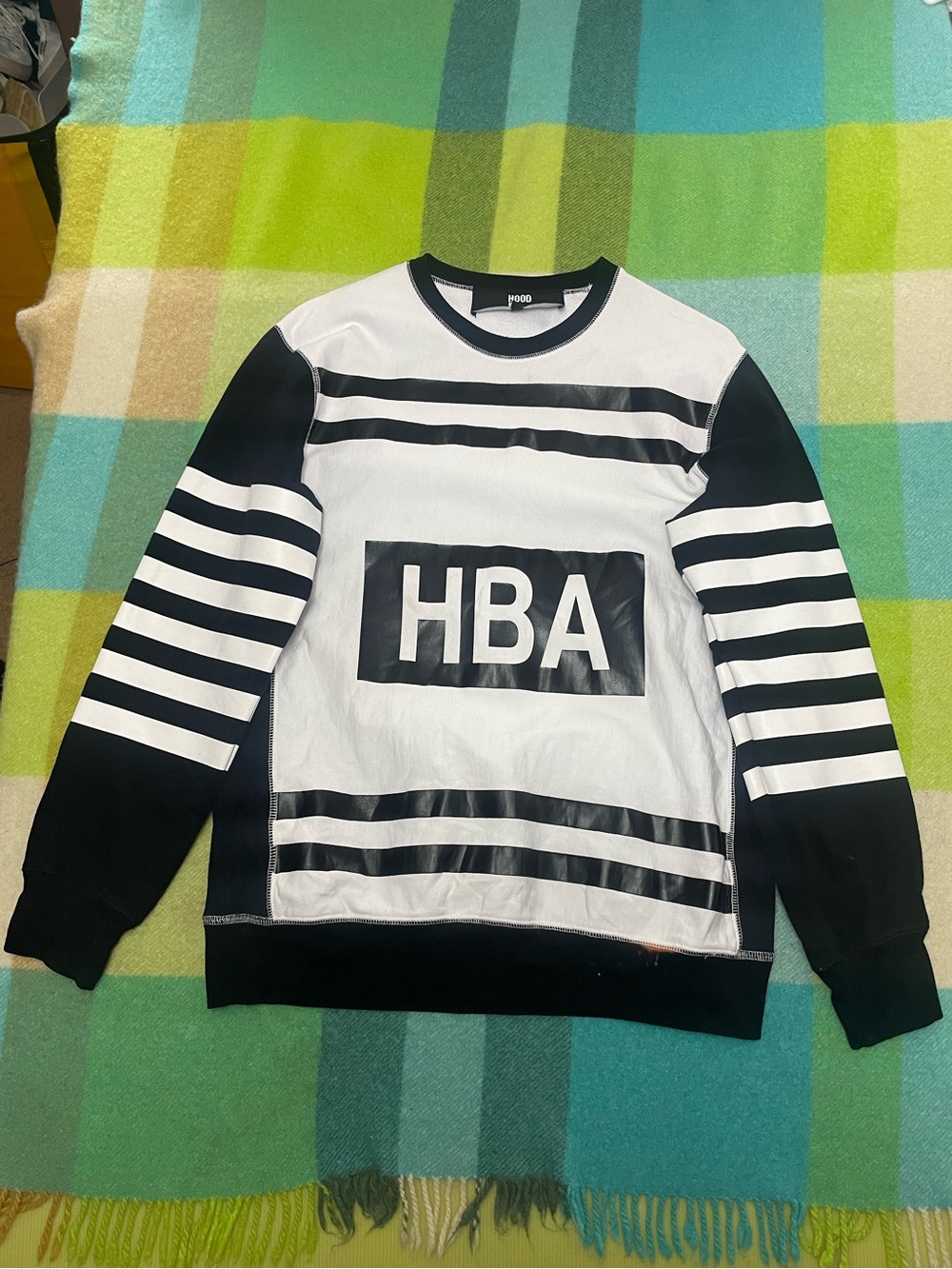 Hood By Air Striped Black White Pullover Crewneck Sweatshirt Men’s